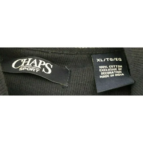 Chaps Sport Pullover Front Pocket Navy Blue Long Sleeve Mens XL TG EG Cotton - Picture 4 of 8